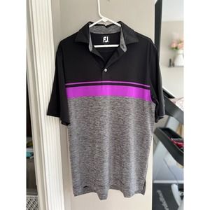 Men’s Medium FJ Golf Polo Black Purple